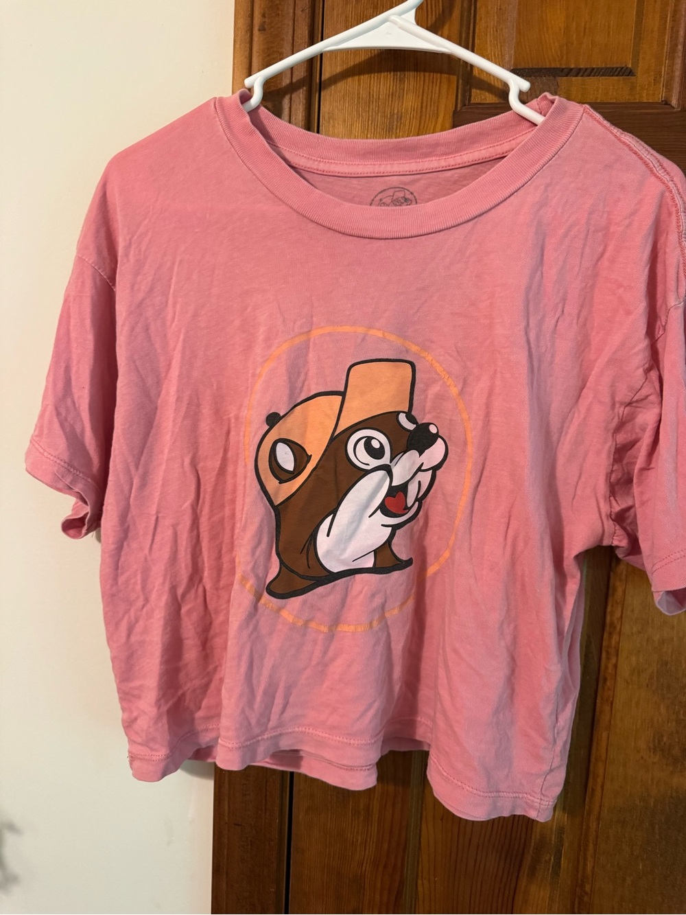 Pink Short-Sleeve Graphic Tee with Playful Animal Print